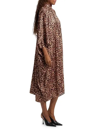 AZEEZA Women's Raini Leopard-Print Satin Midi-Dress - Leopard - Size XL | Thumbnail 4 AZEEZA Women's Raini Leopard-Print Satin Midi-Dress - Leopard - Size XL | Thumbnail 4