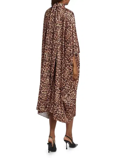AZEEZA Women's Raini Leopard-Print Satin Midi-Dress - Leopard - Size XL | Thumbnail 5 AZEEZA Women's Raini Leopard-Print Satin Midi-Dress - Leopard - Size XL | Thumbnail 5