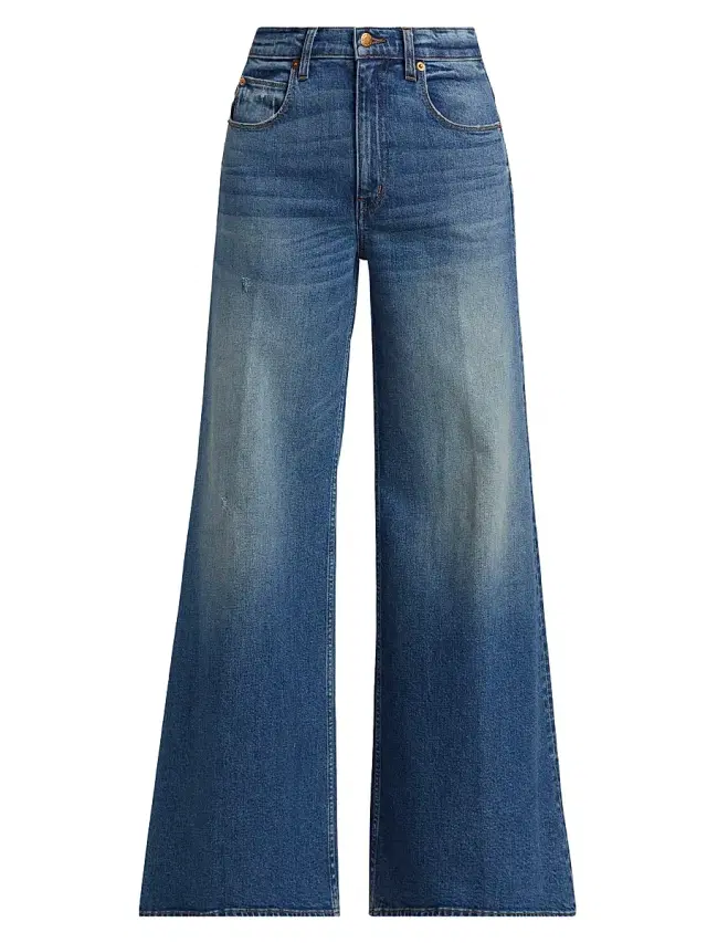 Jamie Haller Women's Palazzo Mid-Rise Wide-Leg Jeans - Bright Indigo