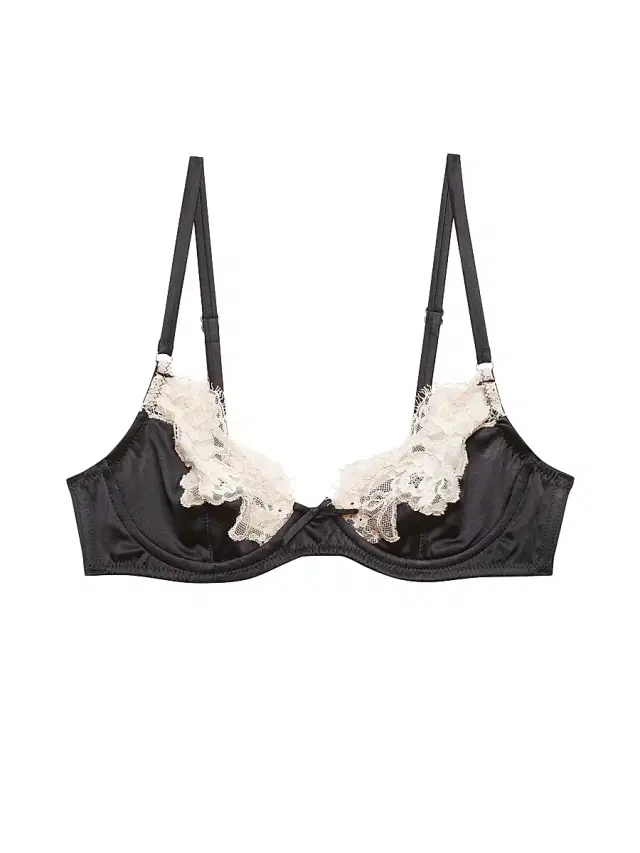 Women's Juliet Silk & Lace Demi Bra - Black