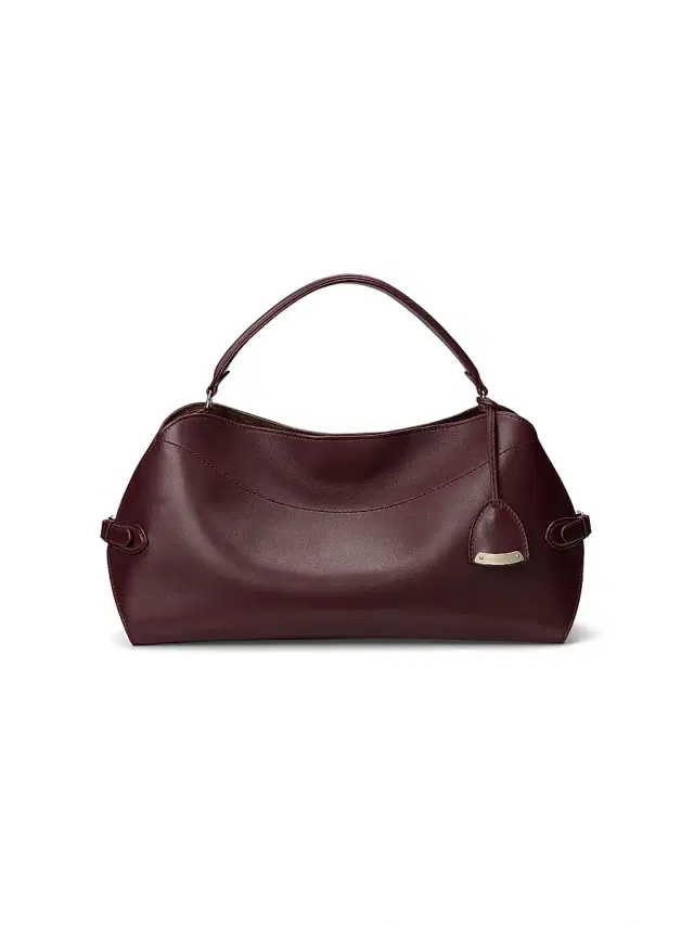 Women's Leather Top Handle Bag - Burgundy