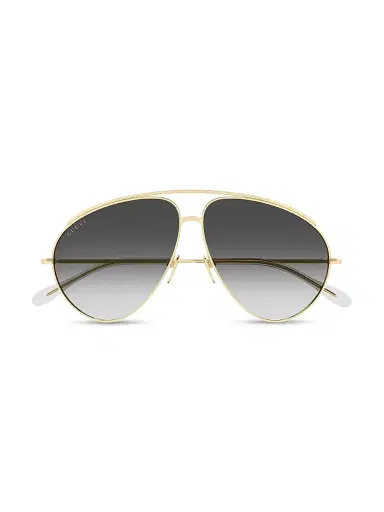 Gucci Women's Fashion Show 60MM Aviator Sunglasses - Gold | Thumbnail 2 Gucci Women's Fashion Show 60MM Aviator Sunglasses - Gold | Thumbnail 2