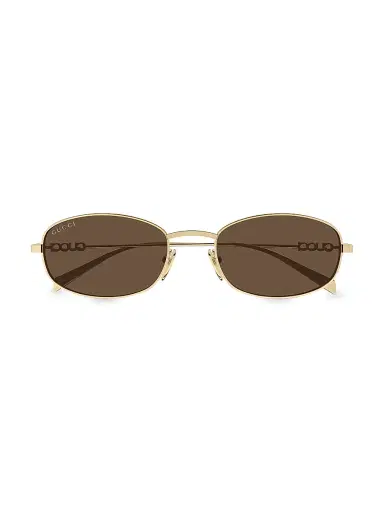 Gucci Women's Block 54MM Oval Sunglasses - Gold | Thumbnail 3