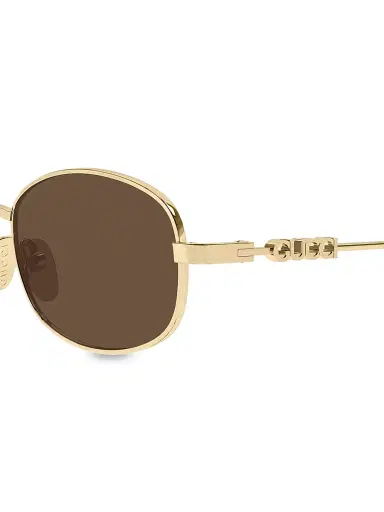 Gucci Women's Block 54MM Oval Sunglasses - Gold | Thumbnail 4