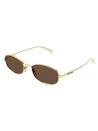 Gucci Women's Block 54MM Oval Sunglasses - Gold | Thumbnail 1