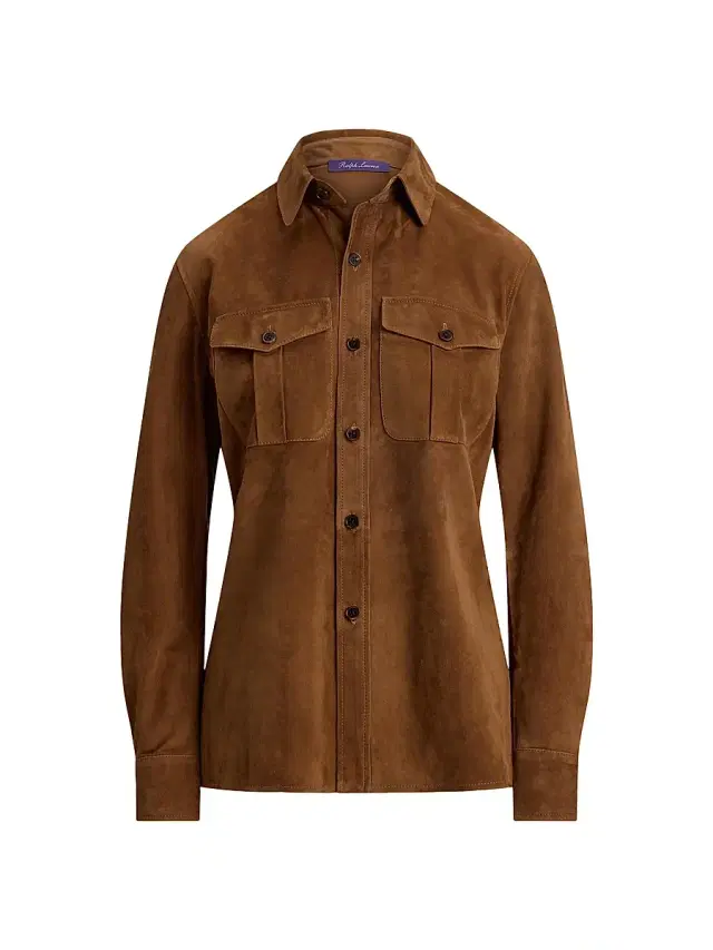 Women's Landry Lightweight Suede Shirt - Cognac
