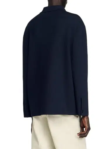 Sandro Men's Knit Jacket - Navy Blue | Thumbnail 3 Sandro Men's Knit Jacket - Navy Blue | Thumbnail 3