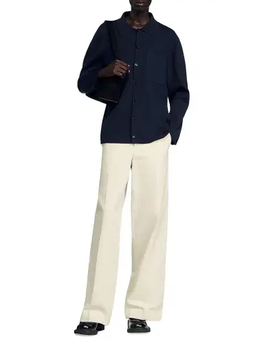 Sandro Men's Knit Jacket - Navy Blue | Thumbnail 6 Sandro Men's Knit Jacket - Navy Blue | Thumbnail 6
