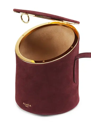 ALAIA Women's Suede Hinge Crossbody Bag - Rouge Grenat | Thumbnail 3 ALAIA Women's Suede Hinge Crossbody Bag - Rouge Grenat | Thumbnail 3
