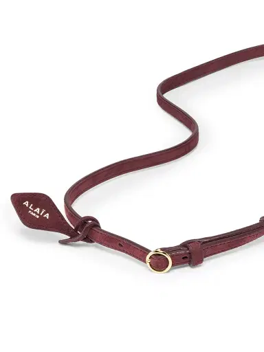 ALAIA Women's Suede Hinge Crossbody Bag - Rouge Grenat | Thumbnail 4 ALAIA Women's Suede Hinge Crossbody Bag - Rouge Grenat | Thumbnail 4