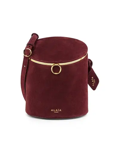 ALAIA Women's Suede Hinge Crossbody Bag - Rouge Grenat | Thumbnail 1 ALAIA Women's Suede Hinge Crossbody Bag - Rouge Grenat | Thumbnail 1