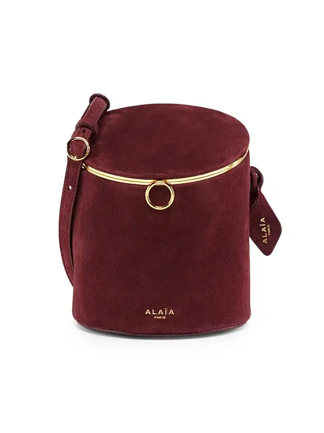 ALAIA Women's  Suede Hinge Crossbody Bag - Rouge Grenat