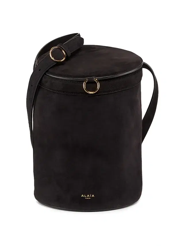 ALAIA Women's Structured Suede Cylinder Shoulder Bag - Noir