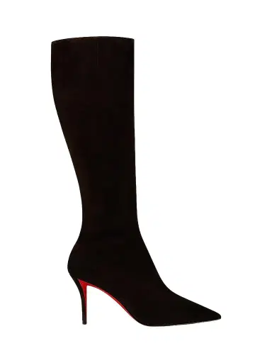 Christian Louboutin Women's Miss Z Botta 80MM Veau Velours Calf Knee High Boots - Cafe - Size 12 | Thumbnail 1 Christian Louboutin Women's Miss Z Botta 80MM Veau Velours Calf Knee High Boots - Cafe - Size 12 | Thumbnail 1