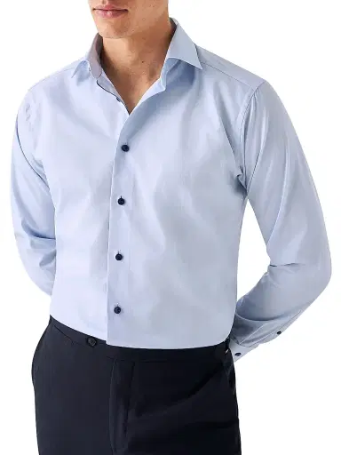 Eton Men's Slim-Fit Cotton Twill Button-Front Shirt | Thumbnail 3 Eton Men's Slim-Fit Cotton Twill Button-Front Shirt | Thumbnail 3