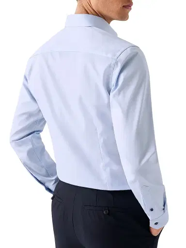 Eton Men's Slim-Fit Cotton Twill Button-Front Shirt - Blue - Size 17.5 | Thumbnail 4 Eton Men's Slim-Fit Cotton Twill Button-Front Shirt - Blue - Size 17.5 | Thumbnail 4