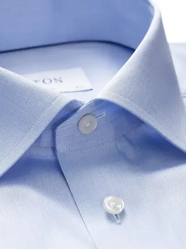 Eton Men's Classic-Fit Cotton Twill Shirt - Blue - Size 19 | Thumbnail 2 Eton Men's Classic-Fit Cotton Twill Shirt - Blue - Size 19 | Thumbnail 2