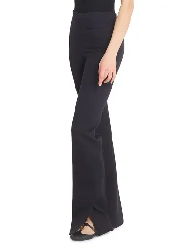Chloé Women's Seasona Stretch-Cotton Straight-Leg Slit Pants - Black | Thumbnail 4 Chloé Women's Seasona Stretch-Cotton Straight-Leg Slit Pants - Black | Thumbnail 4