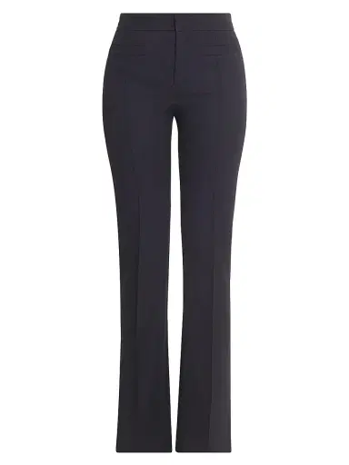 Chloé Women's Seasona Stretch-Cotton Straight-Leg Slit Pants - Black | Thumbnail 1 Chloé Women's Seasona Stretch-Cotton Straight-Leg Slit Pants - Black | Thumbnail 1