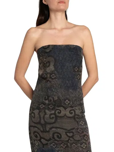 Giorgio Armani Women's Geometric Silk Strapless Column Gown | Thumbnail 6 Giorgio Armani Women's Geometric Silk Strapless Column Gown | Thumbnail 6
