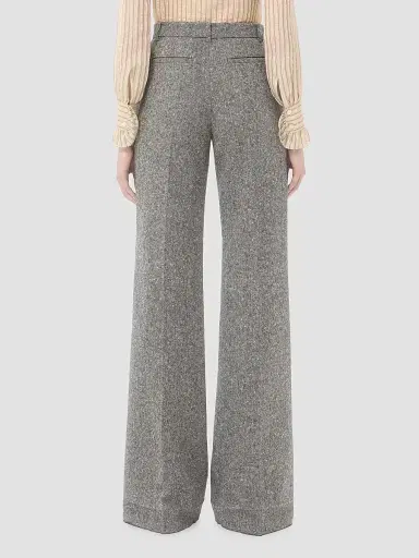 Valentino Garavani Women's Natté Buttoned Weave Pants - Grey - Size 10 | Thumbnail 4
