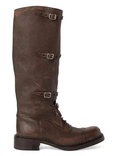 Miu Miu Women's Leather Boots - Brown - Size 11 | Thumbnail 1 Miu Miu Women's Leather Boots - Brown - Size 11 | Thumbnail 1