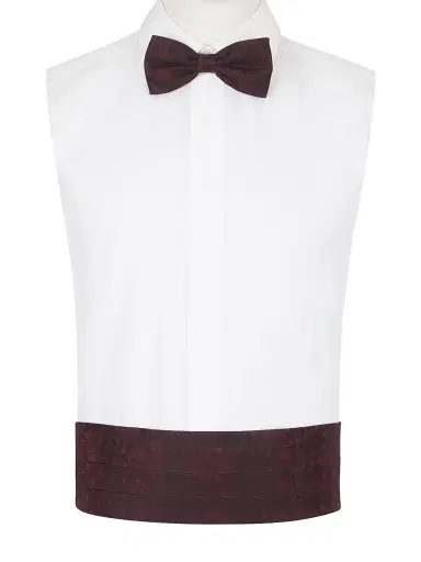 Stefano Ricci Men's Cummerbund - Dark Red | Thumbnail 2 Stefano Ricci Men's Cummerbund - Dark Red | Thumbnail 2
