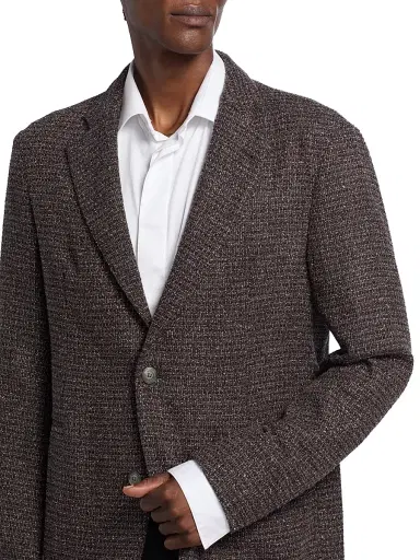 Emporio Armani Men's Virgin Wool-Blend Bouclé Jacket - Merlot - Size 48 | Thumbnail 6 Emporio Armani Men's Virgin Wool-Blend Bouclé Jacket - Merlot - Size 48 | Thumbnail 6