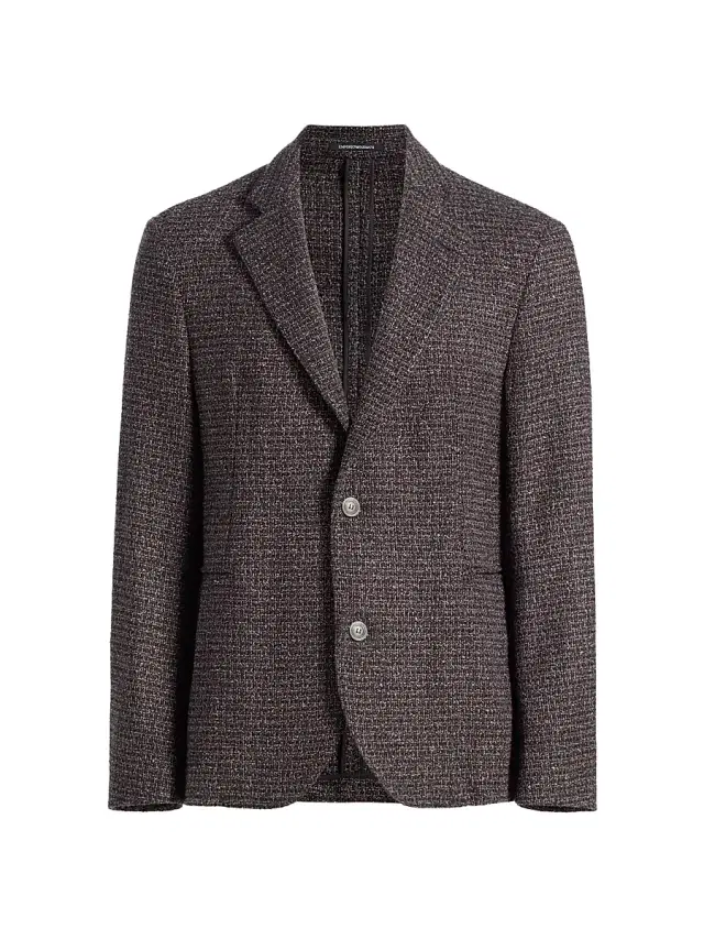 Men's Virgin Wool-Blend Bouclé Jacket - Merlot Men's Virgin Wool-Blend Bouclé Jacket - Merlot