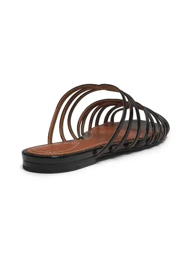 Zimmermann Women's Aura Patent Leather Slip-On Sandals - Black - Size 10 | Thumbnail 3