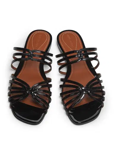 Zimmermann Women's Aura Patent Leather Slip-On Sandals - Black - Size 10 | Thumbnail 4