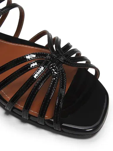 Zimmermann Women's Aura Patent Leather Slip-On Sandals - Black - Size 10 | Thumbnail 5