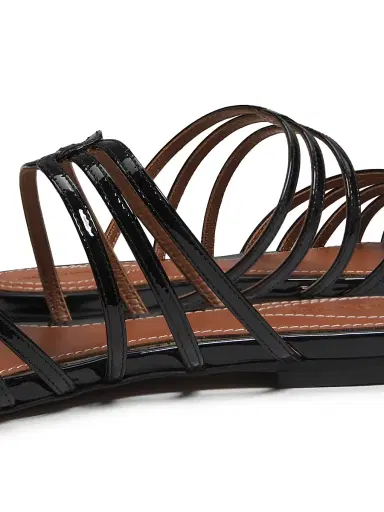 Zimmermann Women's Aura Patent Leather Slip-On Sandals - Black - Size 10 | Thumbnail 6
