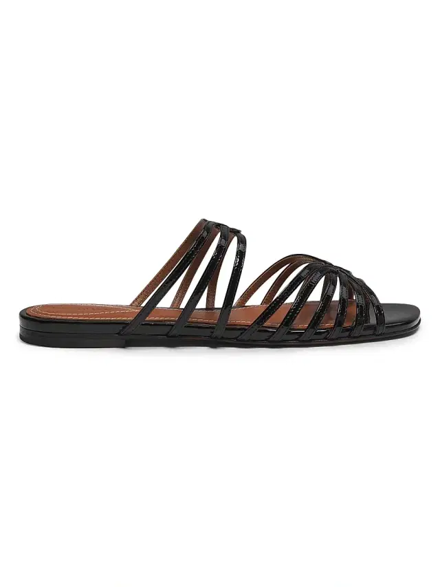 Zimmermann Women's Aura Patent Leather Slip-On Sandals - Black
