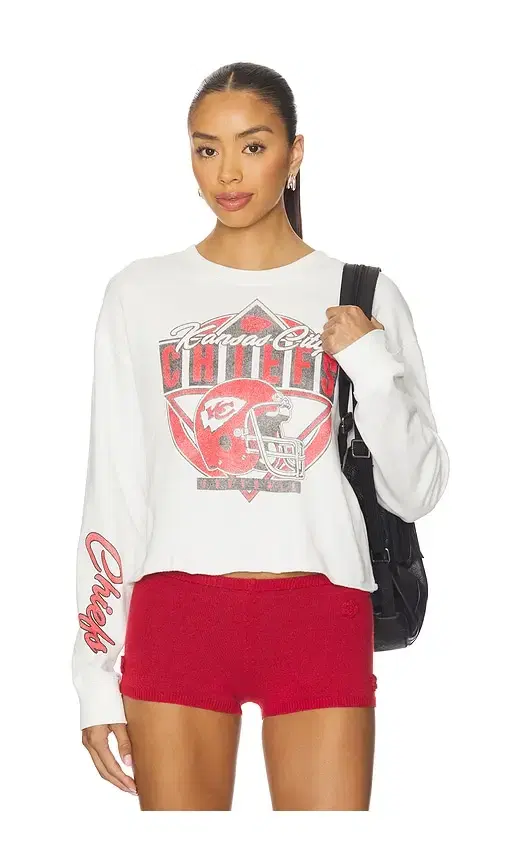 Junk Food Chiefs Helmet Crop Sweatshirt