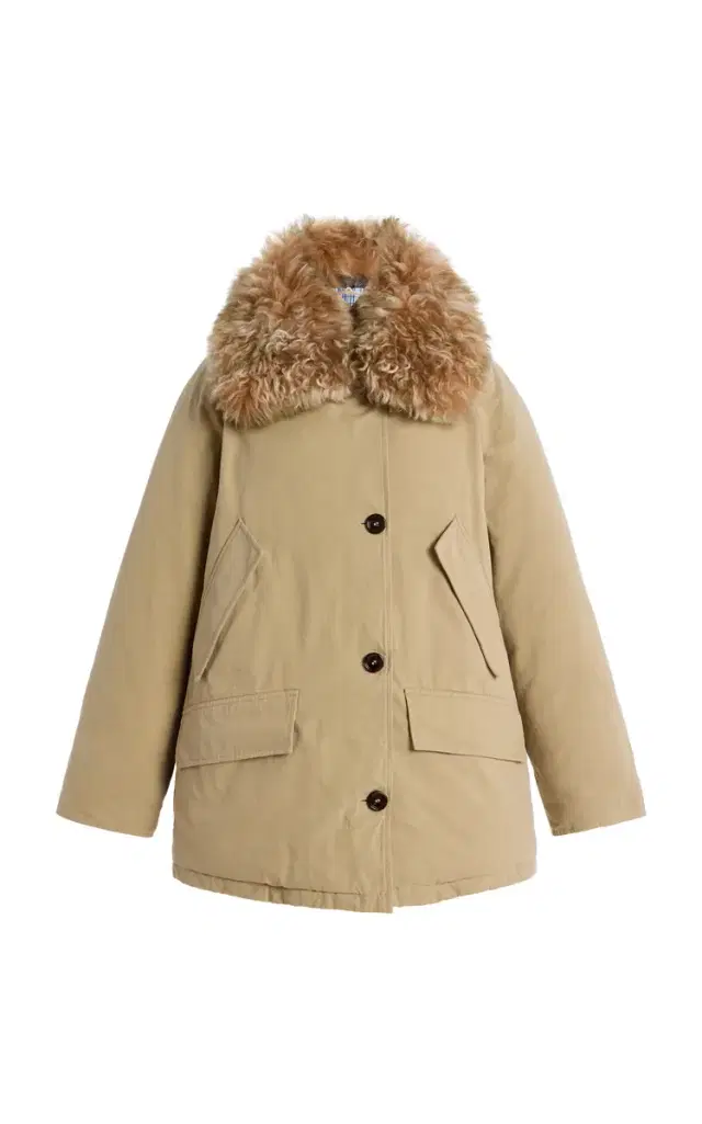 Shearling-Trimmed Cotton Down Jacket