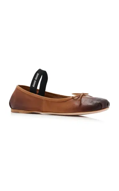 Miu Miu Leather Ballet Flats | Thumbnail 4 Miu Miu Leather Ballet Flats | Thumbnail 4