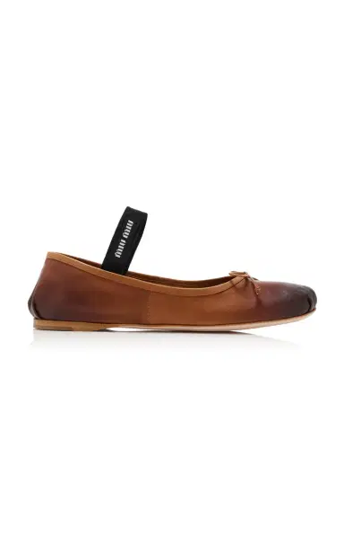 Miu Miu Leather Ballet Flats | Thumbnail 1 Miu Miu Leather Ballet Flats | Thumbnail 1