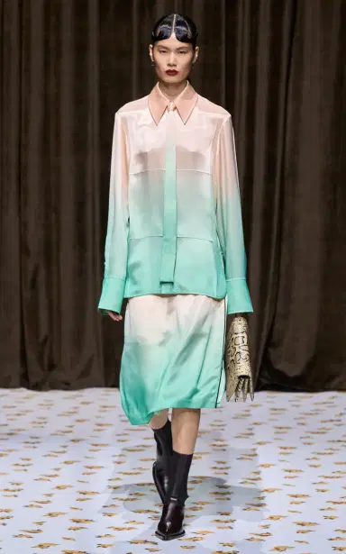 Jil Sander Ombré Satin Midi Skirt | Thumbnail 2