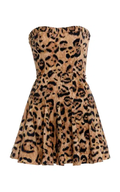 Agua by Agua Bendita Caudal Leopard-Print Stretch-Cotton Mini Dress | Thumbnail 1