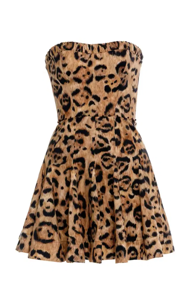 Caudal Leopard-Print Stretch-Cotton Mini Dress