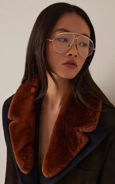 Gucci Aviator-Frame Metal Sunglasses | Thumbnail 2
