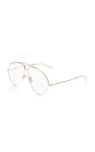 Gucci Aviator-Frame Metal Sunglasses | Thumbnail 3