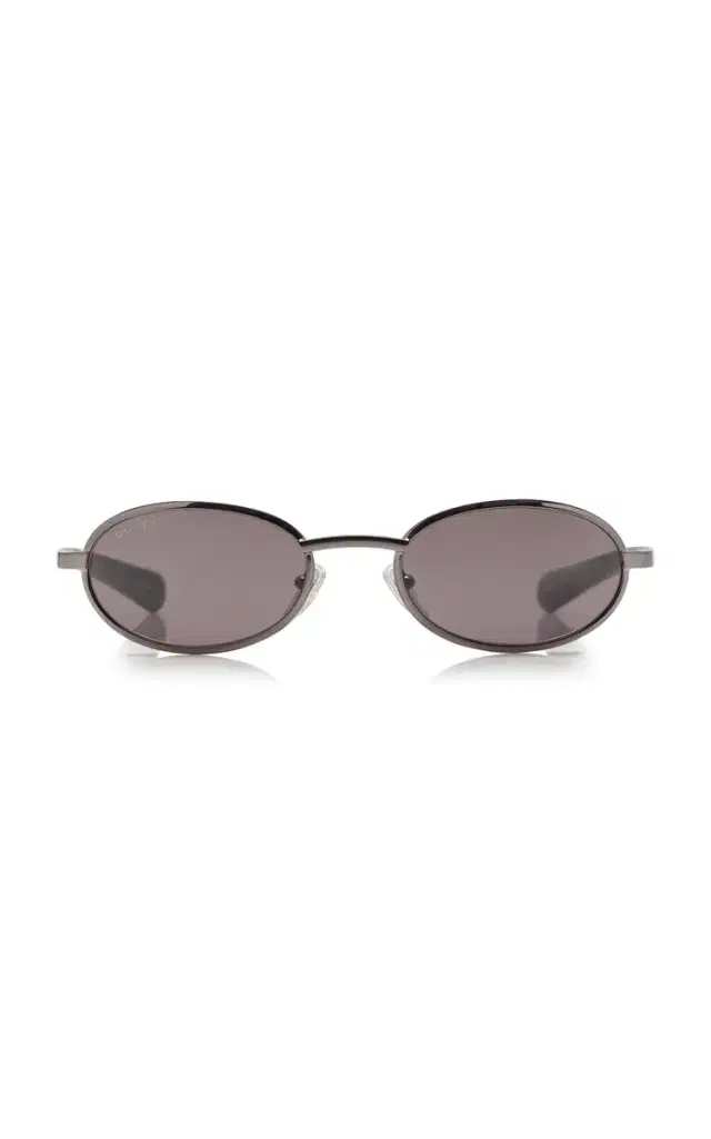 Gucci Oval-Frame Metal Sunglasses