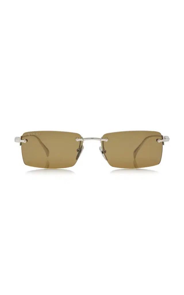 Gucci Square-Frame Metal Sunglasses