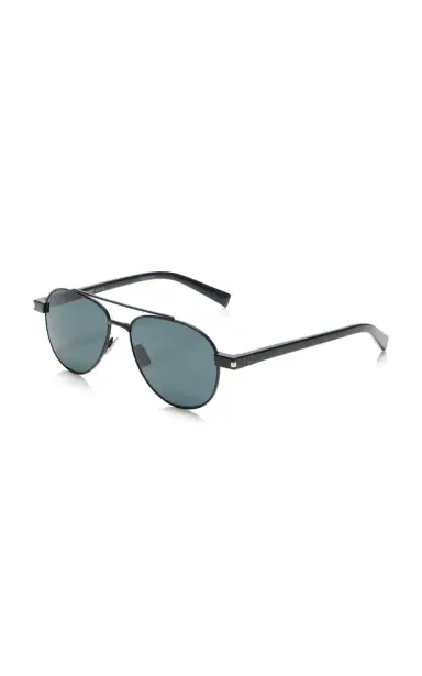 Saint Laurent Aviator-Frame Metal Sunglasses | Thumbnail 3