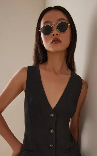 Saint Laurent Aviator-Frame Metal Sunglasses | Thumbnail 2