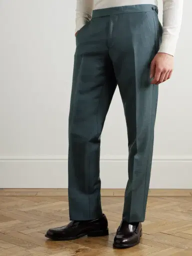 MR P. Mike Straight-Leg Wool, Mohair and Silk-Blend Twill Tuxedo Trousers - Men | Thumbnail 3