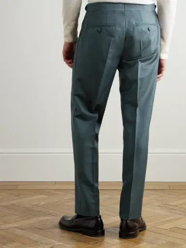 MR P. Mike Straight-Leg Wool, Mohair and Silk-Blend Twill Tuxedo Trousers - Men | Thumbnail 4
