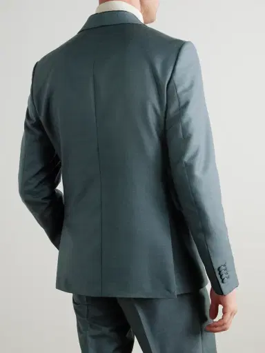 MR P. Slim-Fit Double-Breasted Shawl-Lapel Wool, Mohair and Silk-Blend Twill Tuxedo Jacket - Men | Thumbnail 4